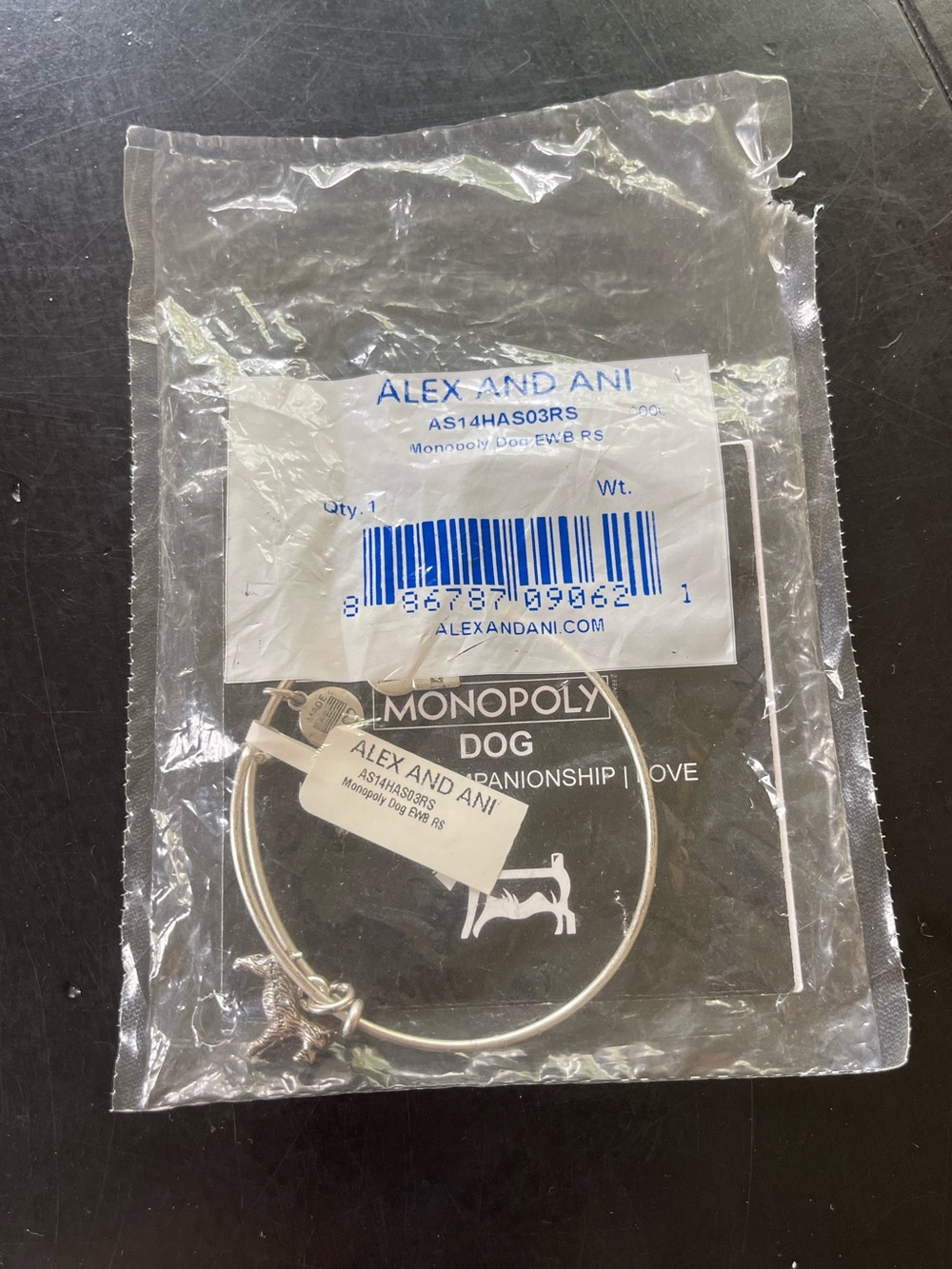 Alex and Ani Monopoly Dog Bracelet